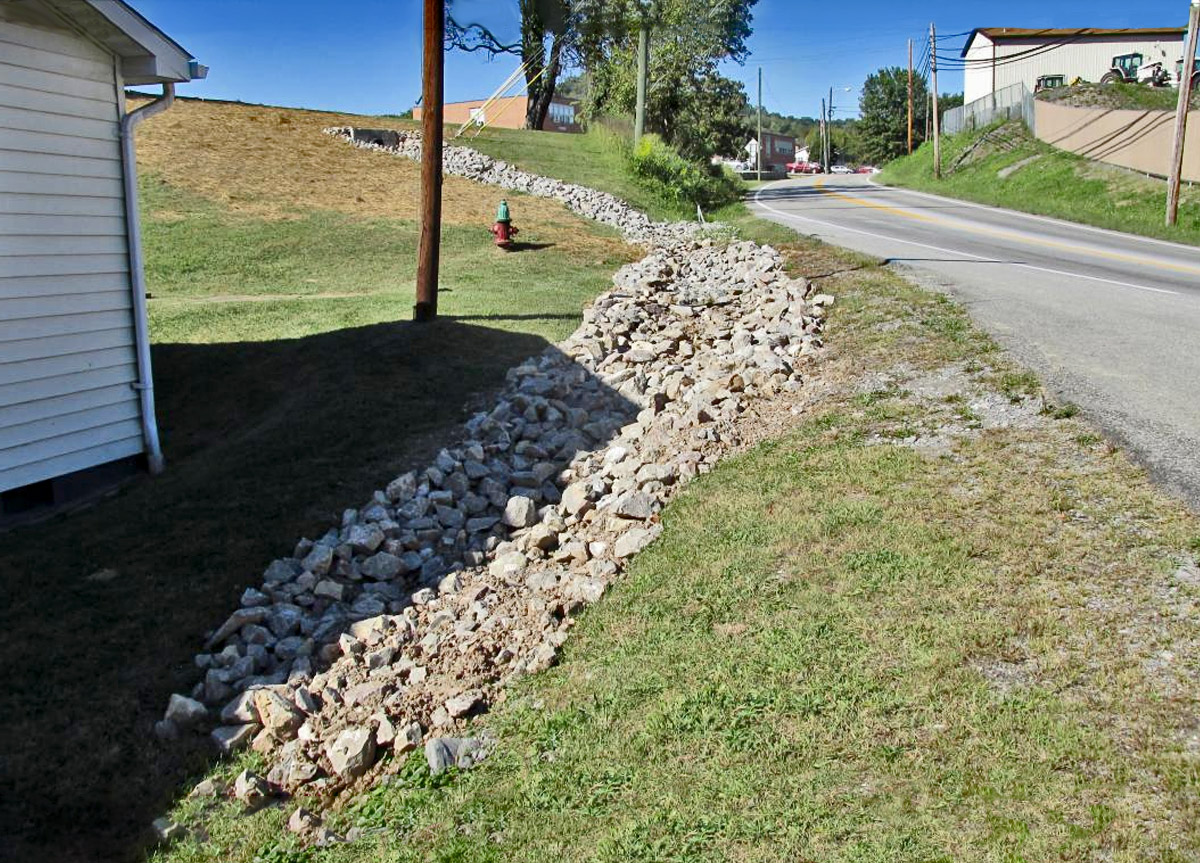 Drainage Ditch Outfall and Reinforcement at Along Rt. 19 at HCBOE Bus Parking Area at Gore